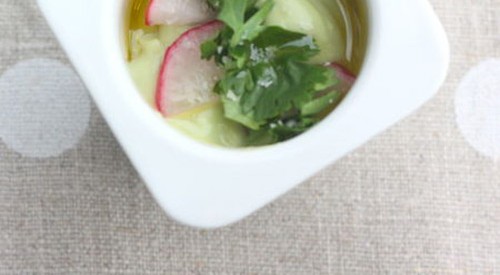 Comme un chef : Verrine de soupe froide avocat-pomme verte